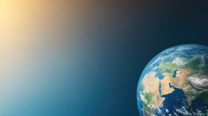 Fototapeta premium Vibrant planet Earth illuminated by sunlight, showcasing diverse