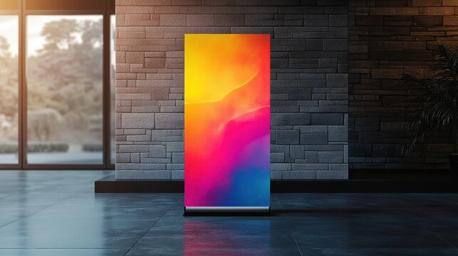 A striking mockup of an X stand banner, its vibrant design promising impactful communication and eye-catching presence.