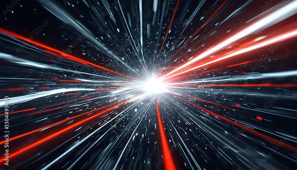 Poster dynamic light speed burst abstract space digital art sci-fi environment close-up viewpoint motion co