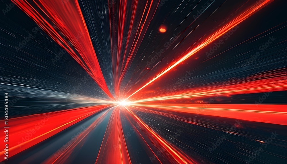 Poster dynamic light trails captured in motion abstract space digital art futuristic environment wide angle