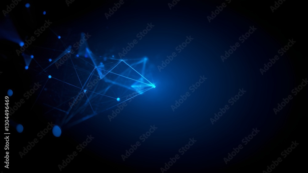 Poster dynamic blue light patterns abstract digital art visual design digital space close-up modern technol