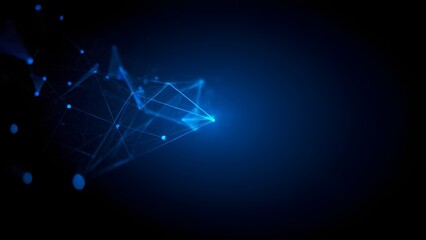 Obraz premium Dynamic blue light patterns abstract digital art visual design digital space close-up modern technology concept