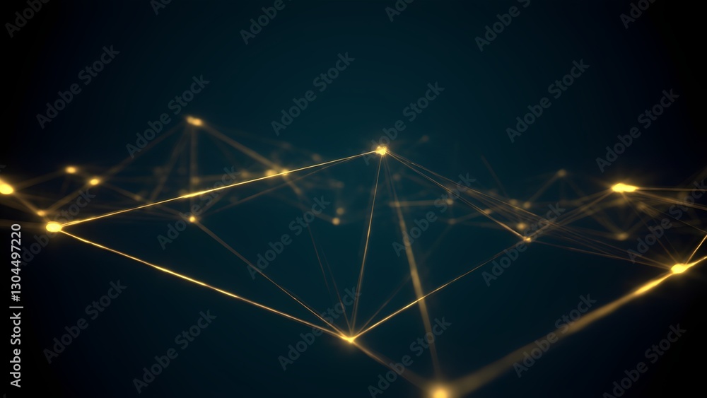 Poster dynamic network connections digital space abstract visuals high-tech environment close-up perspectiv