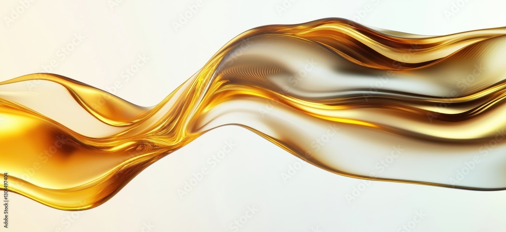Poster abstract golden and silver wave design with smooth flowing curves and gradients