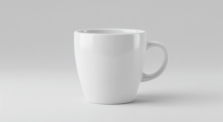 Fototapeta premium Simple White Mug Minimalist Design for Drinkware