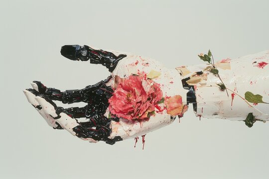 A robotic rehabilitation device helps stroke patients regain mobility with a mechanical hand in a naturally lit environment