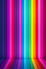 Multicolored gradient stripes on vibrant rainbow backdrop, texture, rainbow