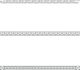 Vector set of decorative ornamental traditional seamless borders