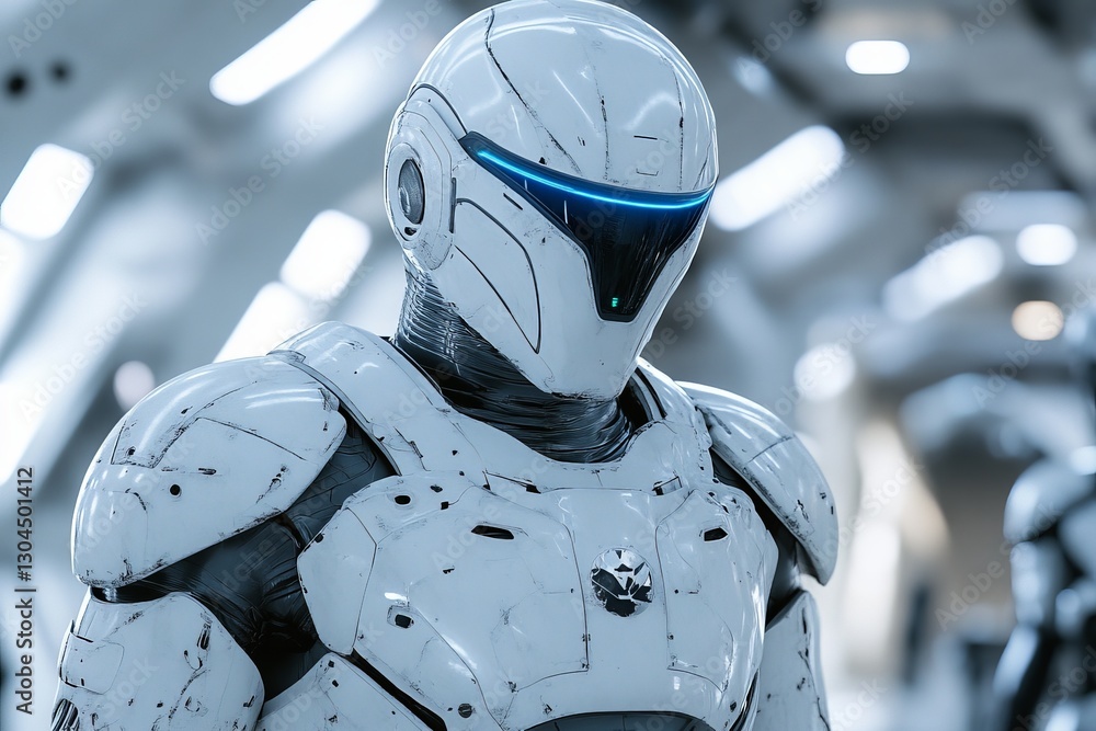 Leinwandbilder futuristic robot stands in a modern sci-fi environment showcasing advanced technology and design
