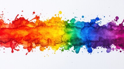 Vibrant Rainbow Watercolor Abstract Art