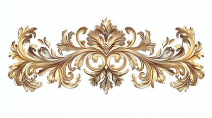 Elegant Gold Baroque Decorative Flourish Design for Backgrounds