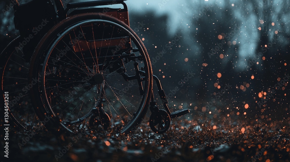 Poster a futuristic setting is the backdrop for the unveiling of a cutting-edge, ai-driven wheelchair that 