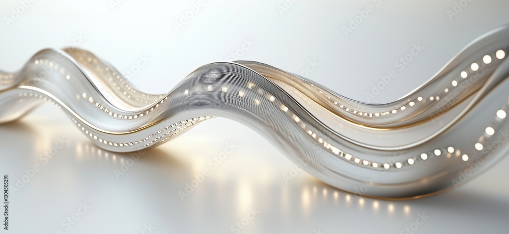 Poster elegant flowing wave of illuminated lines with a modern design aesthetic
