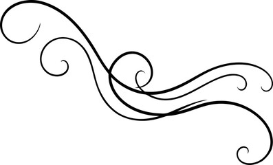 Vintage Filigree Swirls, calligraphy font style Decorative Elements, Text Ornaments curly thin line swings swashes, Flourishes Swirls, text divider, flourish Swirl ornament stroke, scroll design


