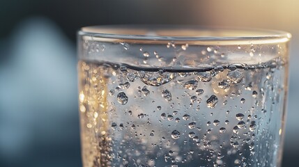 Glass of Water with Refreshing Condensation Droplets