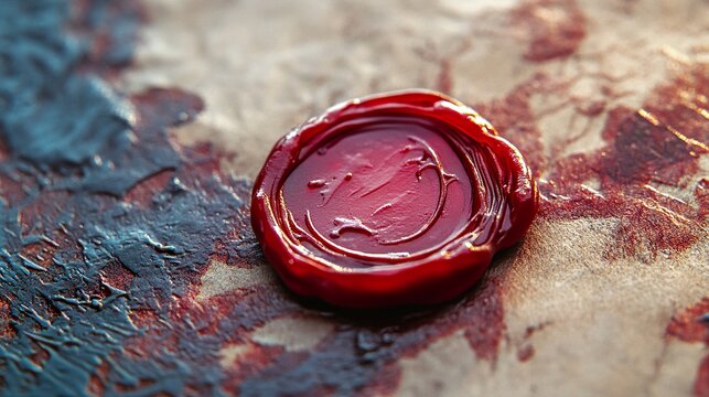 Red Wax Seal on Aged Parchment Texture - Powered by Adobe