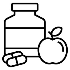 dietary supplements single icon