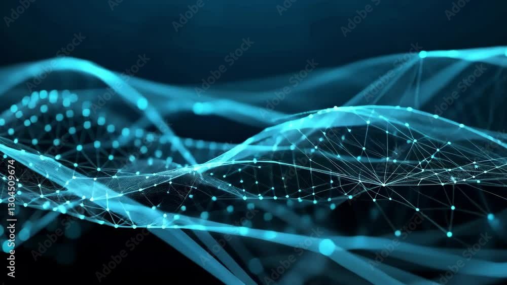 Poster vivid blur wave pattern with detailed grid and dot layout