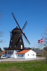 Baunh&oslash;j M&oslash;lle, historic windmill at Grenaa, Denmark