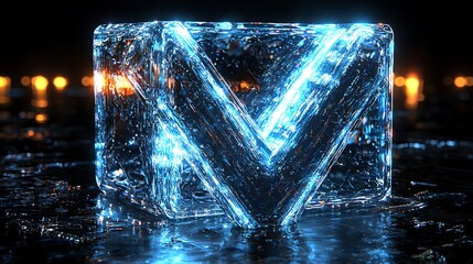 Glowing Crystal V, Night Cityscape