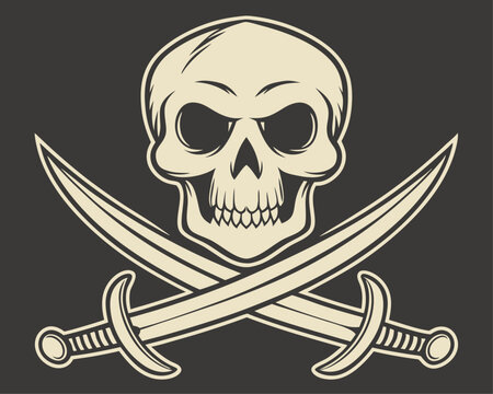 recommend clip art: pirate skull with crossed bones, wearing a tattered bandana. Perfect for nautical, adventure, or pirate-themed designs, tattoos, and bold graphic illustrations.