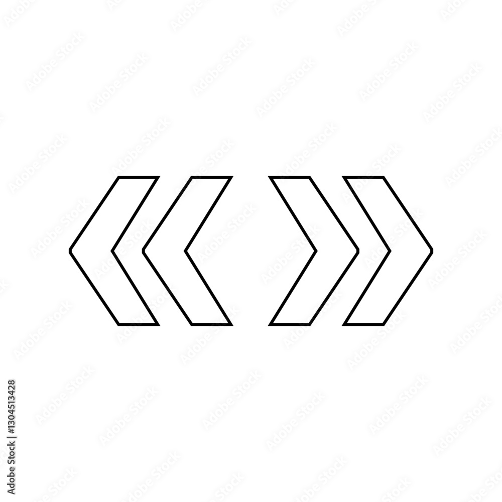 Fototapete outline « » guillemet quotation marks, isolated vector on transparent background