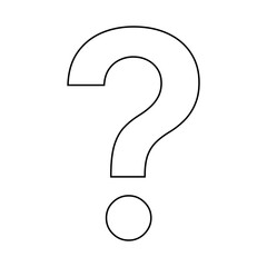 Outline ? question mark, isolated vector on transparent background