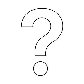 Outline ? question mark, isolated vector on transparent background