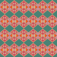 seamless geometric pattern green color pink floor