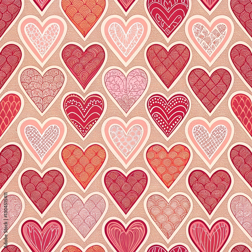 Poster colorful heart patterns create vibrant design in digital art piece showcasing various styles and int