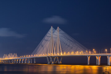 Worli sea link bridge at night