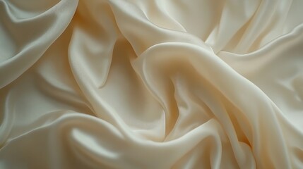 Obraz premium Elegant cream silk fabric drapes, studio shot