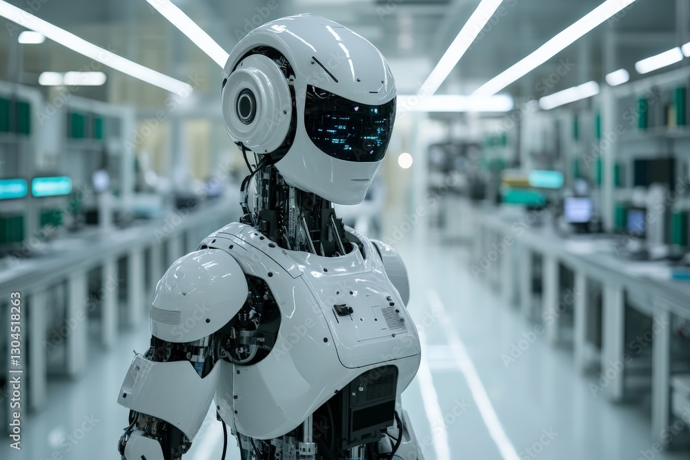 Fototapete Advanced robot in a high-tech manufacturing facility showcasing innovative design and functionality