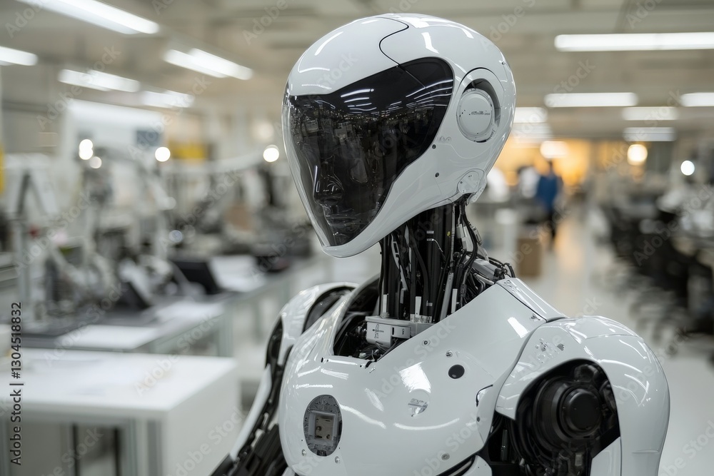Leinwandbilder futuristic humanoid robot on display in a modern laboratory during a technology showcase event