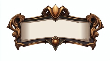 Ornate Vintage Frame Design with Decorative Elements and Blank Space