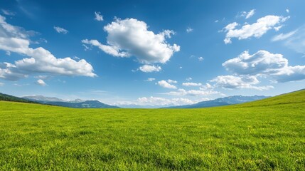 Obraz premium Bright Sunny Day in Mountain Meadow Landscape