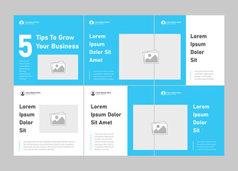 Microblog carousel slides template for social media. Tips sharing Instagram carousel template or LinkedIn carousel banner post © Tarek Digital
