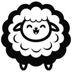 Minimalist Black Sheep Vector Art