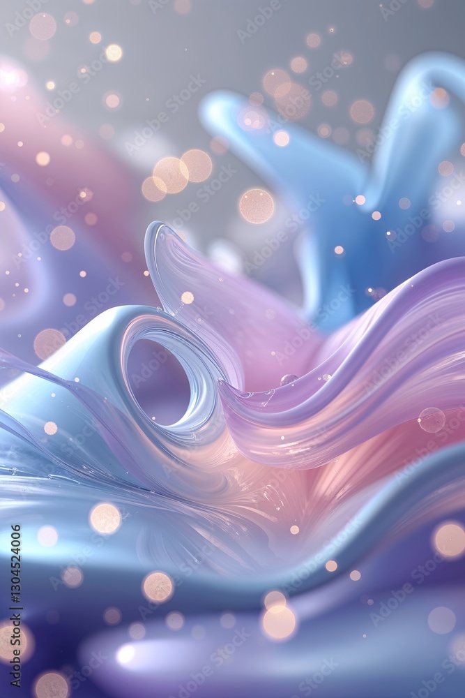 Aufkleber colorful abstract waves create a dreamy atmosphere with soft light and shimmering elements