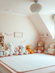 Cozy Minimalist Bedroom Featuring Soft White Bed with Elegant Linens and Warm Ambient Lighting Atmosphere