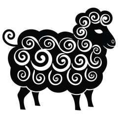 Black Sheep Silhouette Vector Illustration