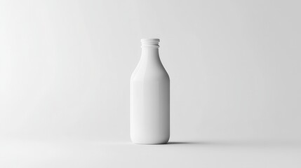 A sleek, white yogurt bottle mockup, adorned with a minimalist design, sits against a clean white background, ready for your branding and product placement.