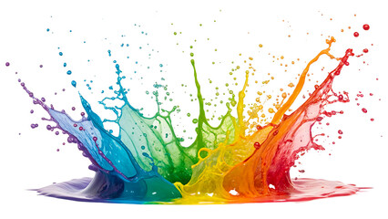 colour explosion in rainbow style colours isolated on transparent background