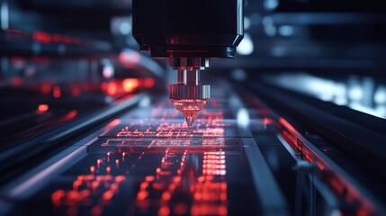 High-speed packaging machine sealing and labeling products on a conveyor.