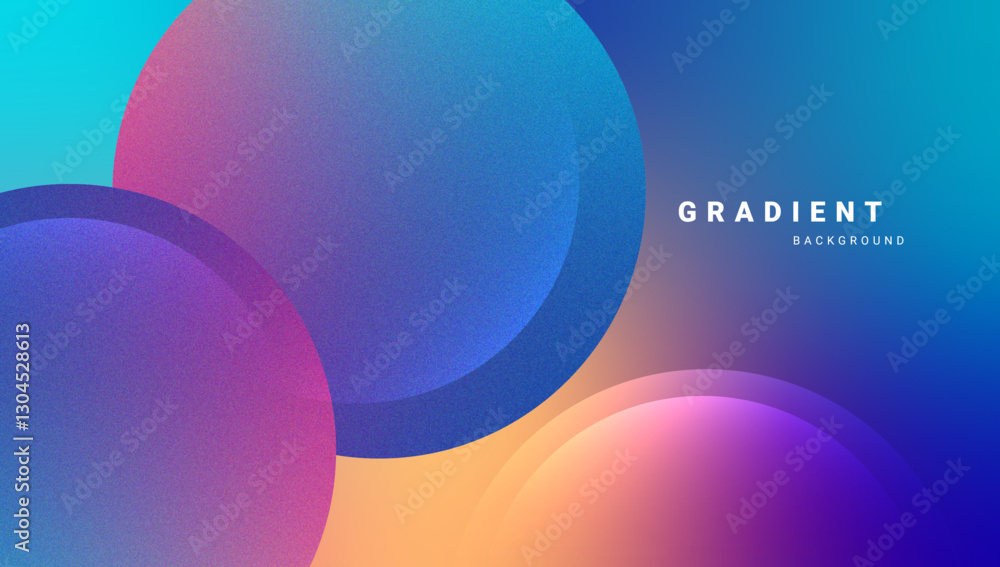 Aufkleber Modern fluid gradient design with abstract circular shapes. Vector.