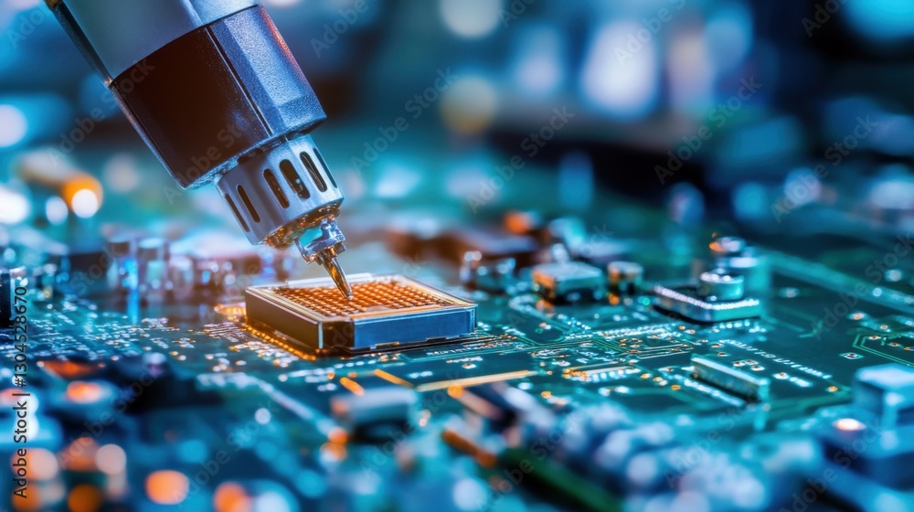 Aufkleber high-speed pick-and-place robotic system assembling smartphone components.