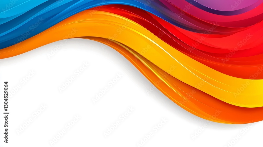 Poster dynamic waves of color abstract art digital design creative space close-up view visual harmony