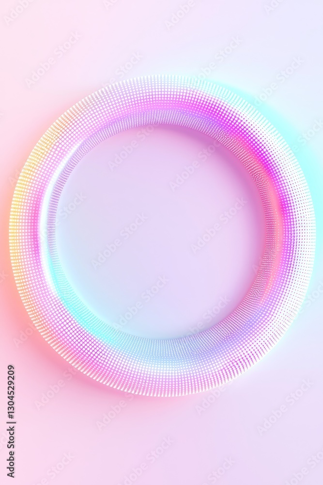 Poster dynamic geometric art circle digital realm abstract design soft gradient modern aesthetic visual con