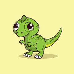 Cute cartoon dinosaur. Vector illustration. Cute baby dinosaur.