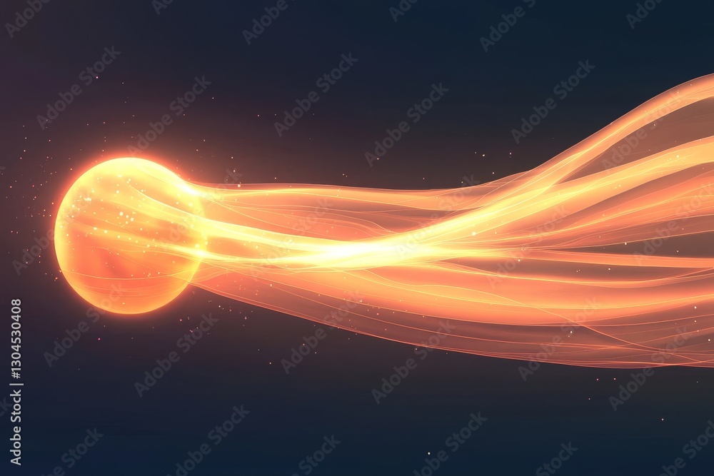 Poster dynamic energy sphere in motion cosmic setting digital art vibrant environment abstract viewpoint co